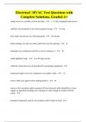 Electrical / HVAC Test Questions with Complete Solutions, Graded A+