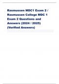 Rasmussen MDC1 Exam 2 /  Rasmussen College MDC 1  Exam 2 Questions and  Answers (2024 / 2025)  (Verified Answers) 