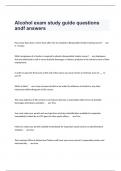 Alcohol exam study guide questions andf answers