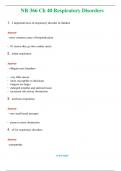 NR 366 Ch 40 Respiratory Disorders  (Latest 2024 / 2025) Questions & Answers with rationales