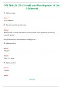 NR 366 Ch. 29- Growth and Development of the Adolescent  (Latest 2024 / 2025) Questions & Answers with rationales