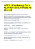 APEX 1 Psychology Exam Questions and Answers All Correct (1)