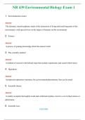 NR 439 Environmental Biology Exam 1  (Latest 2024 / 2025) Questions & Answers with rationales