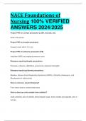 BEST ANSWERS NACE Foundations of Nursing 100% VERIFIED  ANSWERS 2024/2025