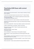 Psychiatry EOR Exam with correct Answers 2024