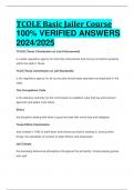 TCOLE Basic Jailer Course 100% VERIFIED ANSWERS  2024/2025 already passed