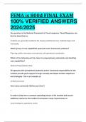 BEST ANSWERS FEMA is 800d FINAL EXAM 100% VERIFIED ANSWERS  2024/2025