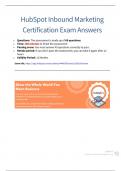 HubSpot Inbound Marketing Exam Answers