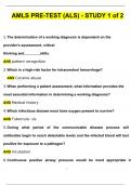 AMLS PRE-TEST (ALS) - STUDY 1 of 2 Questions with 100% Correct Answers | Verified | Latest Update