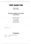 Test Bank For Strategic Analysis in Action, 10th Edition by Mary M. Crossan, Cara C. Maurer, W Glenn Rowe, Michael J. Rouse Chapter 1-11