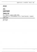 AQA AS HISTORY 7041/1C The Tudors: England, 1485–1603 Component 1C Consolidation of the Tudor Dynasty: England, 1485–1547 Mark scheme June 2023