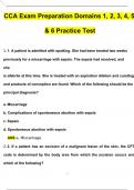 CCA Exam Preparation Domains 1, 2, 3, 4, 5, & 6 Practice Test BUNDLED CCA Mock Exam  CCA Exam 2 Preparation Updated Questions and Answers (2024/2025) (Verified Answers)