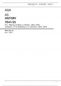 AQA AS HISTORY 7041/2S The Making of Modern Britain, 1951–2007 Component 2S Building a new Britain, 1951–1979 Mark scheme June 2023