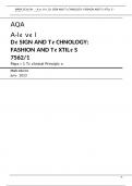 AQA A-level DESIGN AND TECHNOLOGY: FASHION AND TEXTILES 7562/1 Paper 1 Technical Principles Mark scheme June 2023