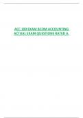 ACC 100 EXAM BCOM ACCOUNTING  ACTUAL EXAM QUESTIONS RATED A