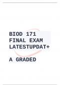 BIOD 171 FINAL EXAM LATESTUPDAT+A GRADED