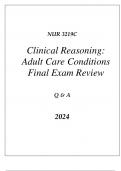 (UF) NUR 3219C CLINICAL REASONING (ADULT CARE CONDITIONS) FINAL EXAM