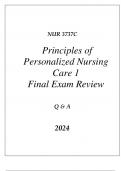 (UF) NUR 3737C PRINCIPLES OF PERSONALIZED NURSING CARE 1 FINAL EXAM