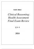 (UF) NUR 3066C CLINICAL REASONING (HEALTH ASSESSMENT) FINAL EXAM 