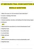 ATI Med-Surg Final Exam Questions & Module Questions with 100% Correct Answers | Verified | Latest Update