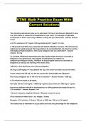 VTNE Math Practice Exam With Correct Solutions