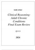 (UF) NUR 4787C CLINICAL REASONING (ADULT CHRONIC CONDITIONS) FINAL EXAM