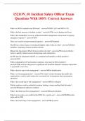 15211W_01 Incident Safety Officer Exam Questions With 100% Correct Answers