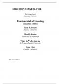 Solution Manual For Fundamentals of Investing, Canadian Edition, 1st Edition by Scott B. Smart, Chad J. Zutter, Vijay K. Vishwakarma, Ayse Yuce Chapter 1-15