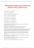 Millwright Intermediate Trade Math Exam Questions With Verified Answers