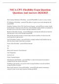 NSCA-CPT: Flexibility Exam Questions Questions And Answers 2024/2025