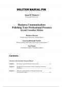 Solution Manual For Business Communication Polishing Your Professional Presence, Canadian Edition, 2nd Edition by Barbara G. Shwom, Lisa Gueldenzoph Snyder, Liz Clarke Chapter 1-12