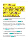 MV RNFA 2 COMPLETE GUIDE A |QUESTIONS AND 100% CORRECT ANSWERS 2024 