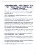 NUR 684 WOMEN'S HEALTH FINAL 2020  TOP PREDICTION QUESTIONS AND  ANSWERS GRADED A+