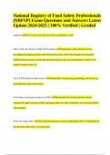 National Registry of Food Safety Professionals (NRFSP) Exam Questions and Answers Latest Update | NRFSP Walmart Food Safety Test Questions and Answers | NRFSP Exam Questions With 100% Correct Answers | NRFSP Safety Manager Exam Questions & NRFSP Exam stud