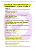 2023 ACTUAL FINAL HESI OB PEDS Exam Test BANK LATEST UPDATE GRADED A PEDS/OB HESI 1. A mother brings her 8 mo. old baby boy to clinic bc he has been vomiting and had diarrhea for last 3 days. Which assessment is most important for nurse to make? a. Assess