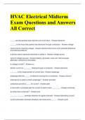 HVAC Electrical Midterm Exam Questions and Answers All Correct