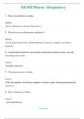 NR 502 Pharm - Respiratory  (Latest 2024 / 2025) Questions & Answers with rationales 