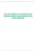 ACC 100 ELEMENTS OF ACCOUNTING AND FINANCE (SUMMER 2013) ANSWERS TO THE ACTUAL PAPER LSE.