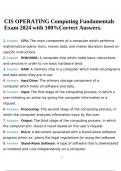 CIS OPERATING Computing Fundamentals Exam 2024 with 100%Correct Answers.