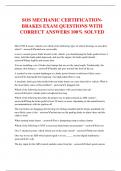 SOS MECHANIC CERTIFICATION- BRAKES EXAM QUESTIONS WITH CORRECT ANSWERS 100% SOLVED