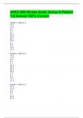 APEX NIH Stroke Scale Group A Patient 1-6 Solved 100% Correct