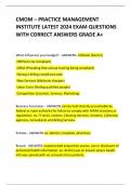 PACKAGE DEAL FOR CMOM EXAMS LATEST 2024 QUESTIONS WITH ANSWERS GRADED A+