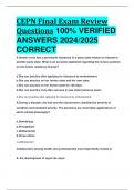 BEST ANSWERS CEPN Final Exam Review Questions 100% VERIFIED  ANSWERS 2024/2025  CORRECT