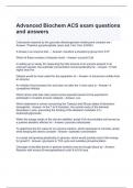 Advanced Biochem ACS exam questions and answers 2024 - graded a