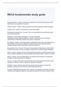 RECA fundamentals study guide 2024 with correct Answers