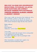 WGU D307 OA EXAM 2023-2024/WGUD307 EDUCATIONAL PSYCHOLOGY OA ACTUA EXAM QUESTIONS AND CORRECT DETAILED ANSWERS WITH RATIONALES (VERIFIED ANSWERS) |ALREADY GRADED A+||NEWEST VERSION