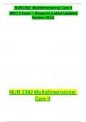 NUR2392: Multidimensional Care II MDC 2 Exam 1 Blueprint (Latest Updated Version 2024