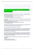 SC Insurance Brokers Exam Questions and Answers 2024 - Graded A