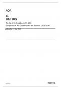 AQA as history the age of the crusades, c1071–1204 component 1a the crusader states and outremer, c1071–1149 wednesday 17 may 2023 PACKAGE