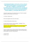 COLORADO PSI REAL ESTATE ACTUAL EXAM  2024-2025 WITH 200 REAL EXAM QUESTIONS  AND 100% CORRECT ANSWERS WITH  RATIONALES(GUARANTEED PASS) COLORADO  REAL ESTATE PSI ACTUAL EXAM QUESTIONS  WITH CORRECT ANSWERS (BRAND NEW!!)